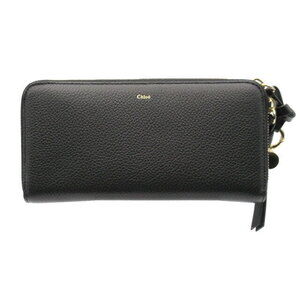 Chloe Round Long Wallet Leather Black